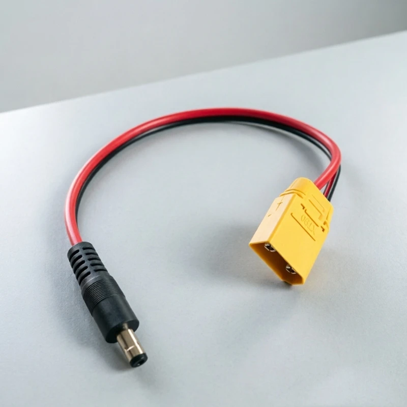 XT90 5521 Charging Cable 14AWG Power Wire with 5.5 x 2.1 mm Male End for Battery Power Connection Tasks Daily Use F19E