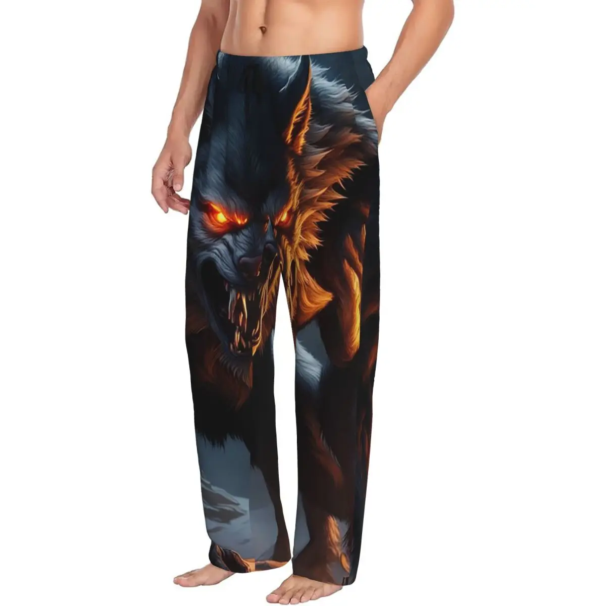 Custom The Werewolf Pajama Pants Men Sleepwear Sleep Lounge Bottoms with Pockets