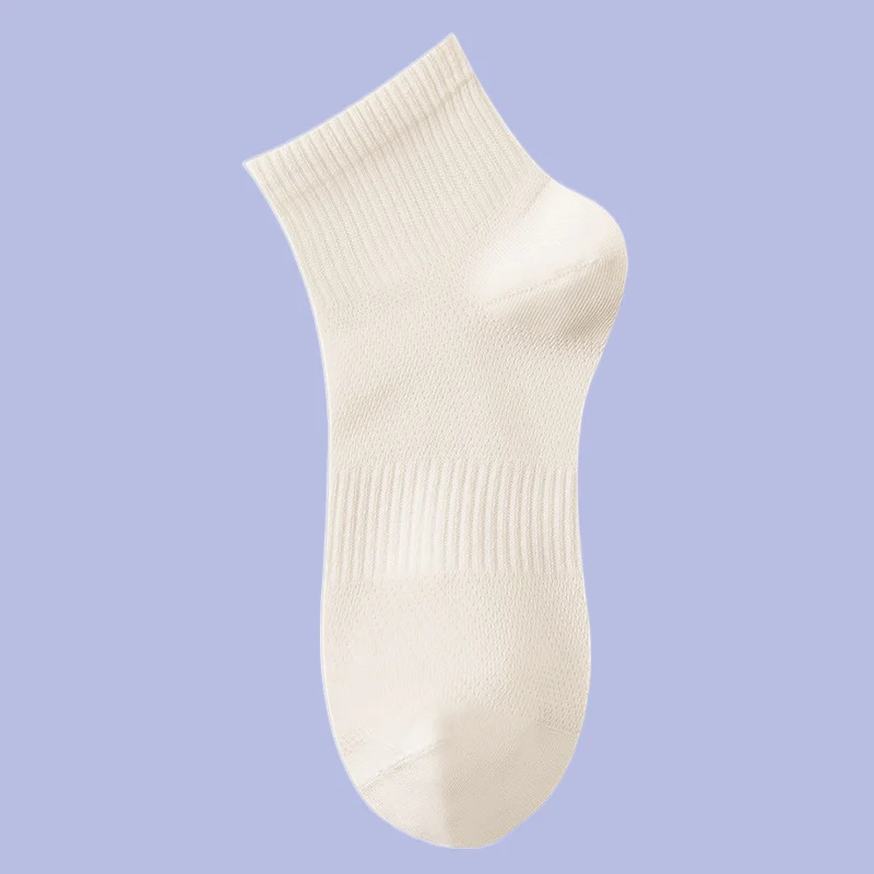 Calcetines náuticos de malla fina para mujer, medias transpirables de tubo medio, absorbentes del sudor, color blanco y negro, primavera y otoño, 5/10 pares