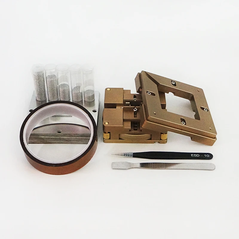 Universal BGA Rework Kit 80MM 90MM with 170pcs Stencils ESD Tweezers Brush Laptop Solder Ball Reballing Fixture Jig Repair Tools - Image 5