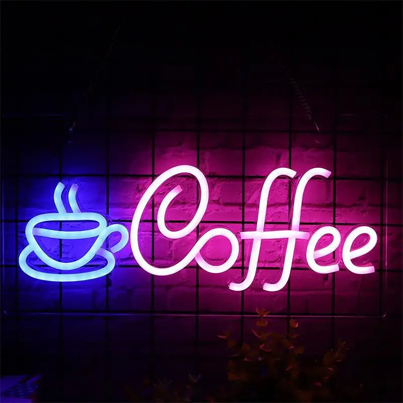 Custom Coffee Neon Sign Wall Decor Cafe Restaurant Hotel USB Powered Neon Restaurant Sign for Coffee Shop Bar Night Light