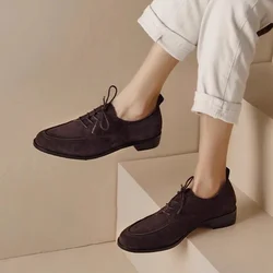 2024 Spring and Autumn Solid Color Women's Flat Shoe Fashionable Round Toe Low Heel Casual  Slip-on Women's Flat Shoes