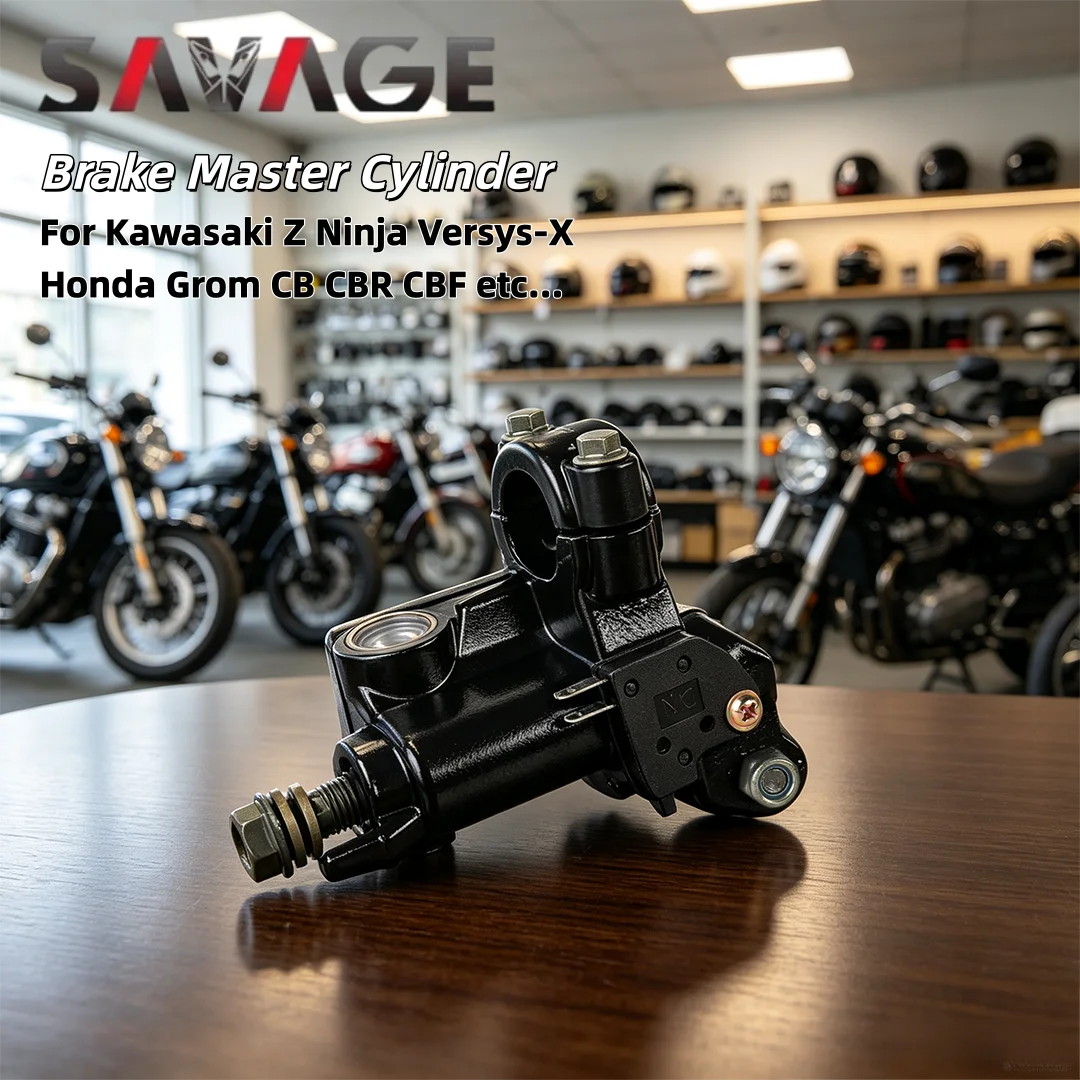 SAVAGE Maître-cylindre de frein SLZ-KF25R/ZHF25 Aluminium 12.5mm 22mm Noir OEM Direct Kawasaki Z Ninja Honda Grom CB CBR etc. Installation Rapide