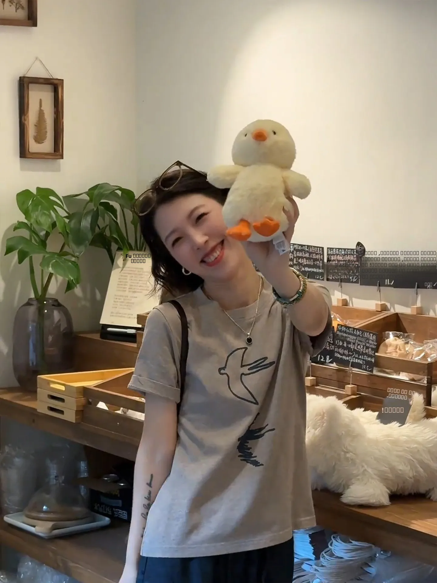 

Bebé Pure Cotton round Ne ort Sve T-irt Women's Casual Loose Fit Summer Top Creative Print Commute Sle