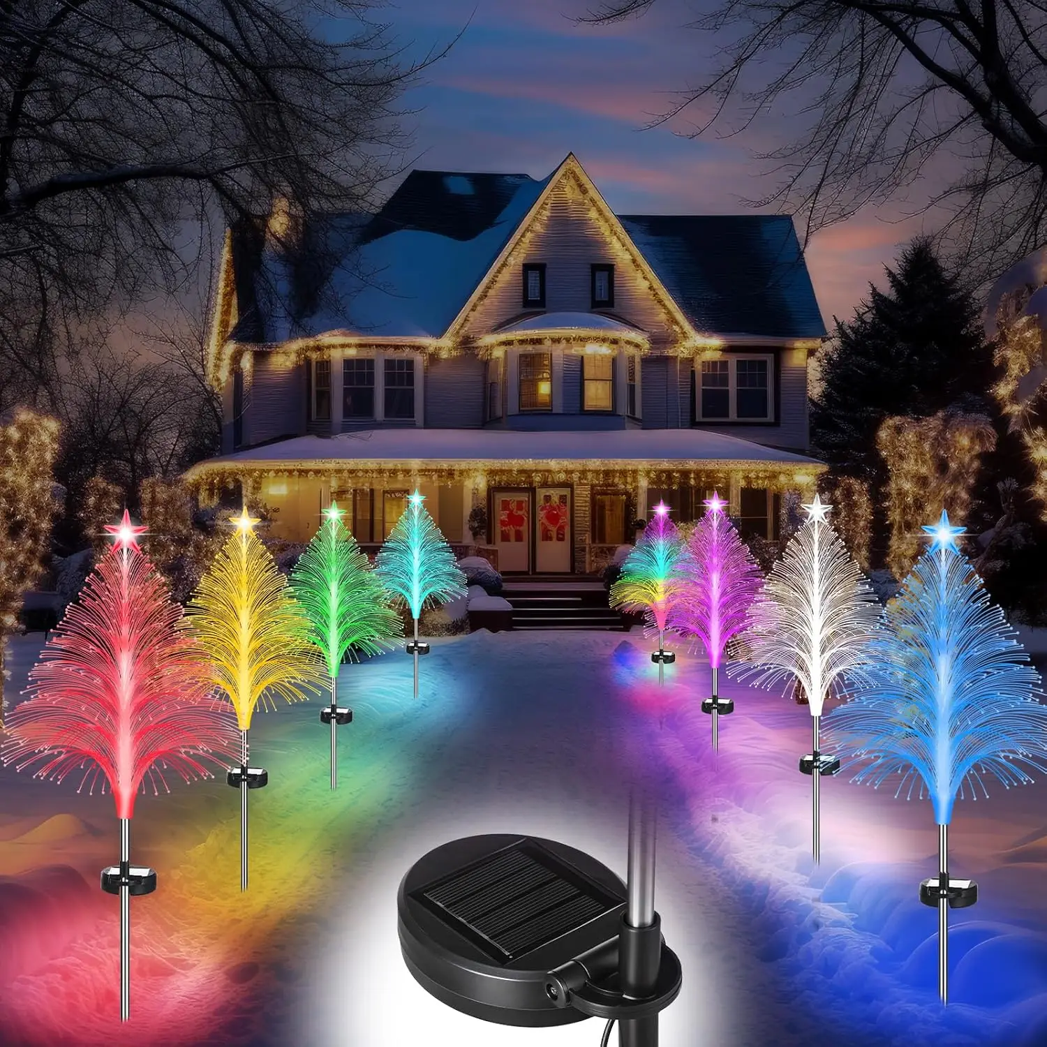 

Waterproof Solar Jellyfish Lights Outdoor Color Changing Fiber Optic Reed Lamps for Garden Yard Atmosphere Lawn Decoration