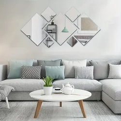 7pcs square art acrylic mirror stickers, self-adhesive acrylic DIY mirror stickers, decorative wall mirrors for bathroom, bedroo