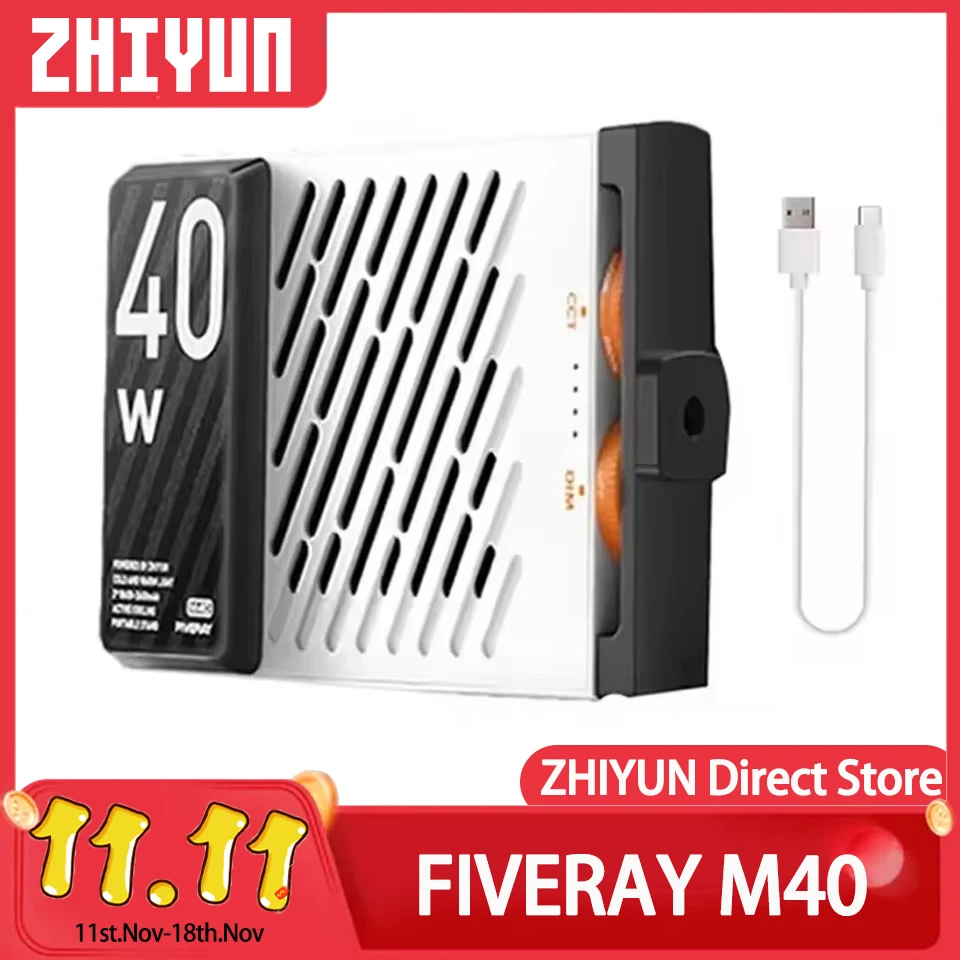 ZHIYUN FIVERAY M40 40W Led Lights Handheld Pocket Light Photo Video Lamp Fill Light Photography Lighting for Tiktok YouTube