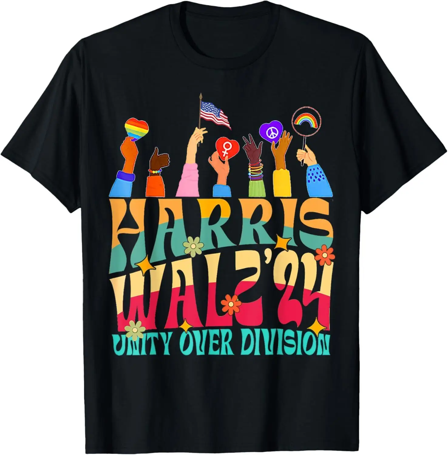 Harris Waltz 2024 Unity Over Division Vintage Tees T-Shirt