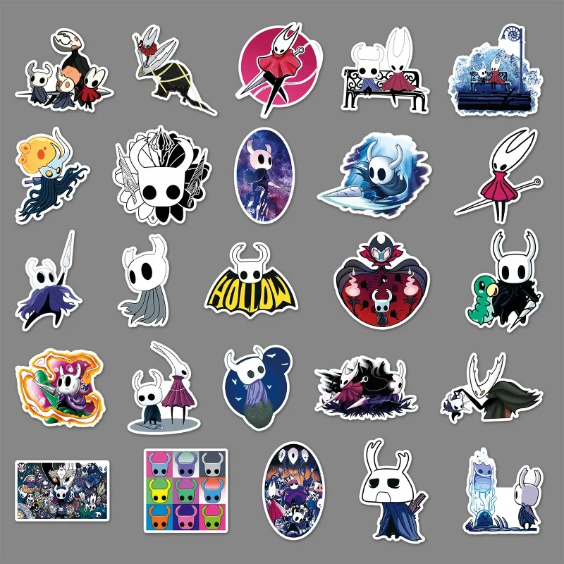 Hollow Knight 50pcs stickers creative personalised cartoon prints high-quality waterproof stickers for mugs and phone cases DIY view 4