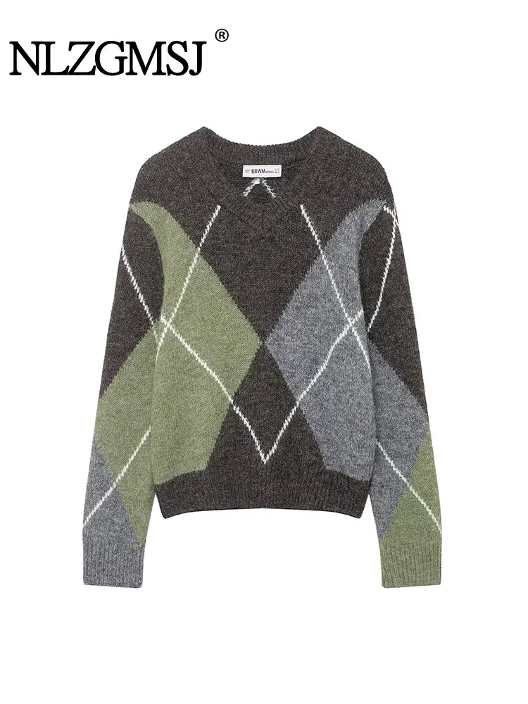 NLZGMSJ المرأة الماس شبكة سترة البلوز 2025 الخريف الشتاء المرأة موضة جديدة طويلة الأكمام البلوز المرأة أنيقة #1