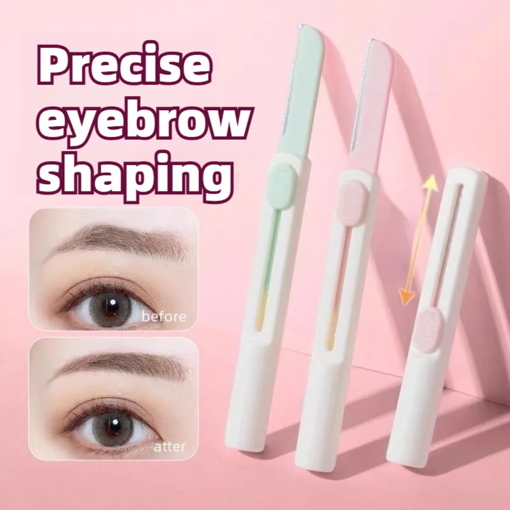 Cylindrical Telescopic Portable Eyebrow Trimmer Safe Eyebrow Shaper  Eyebrow Trimmer Razor Blade Razor Women's Makeup Tools
