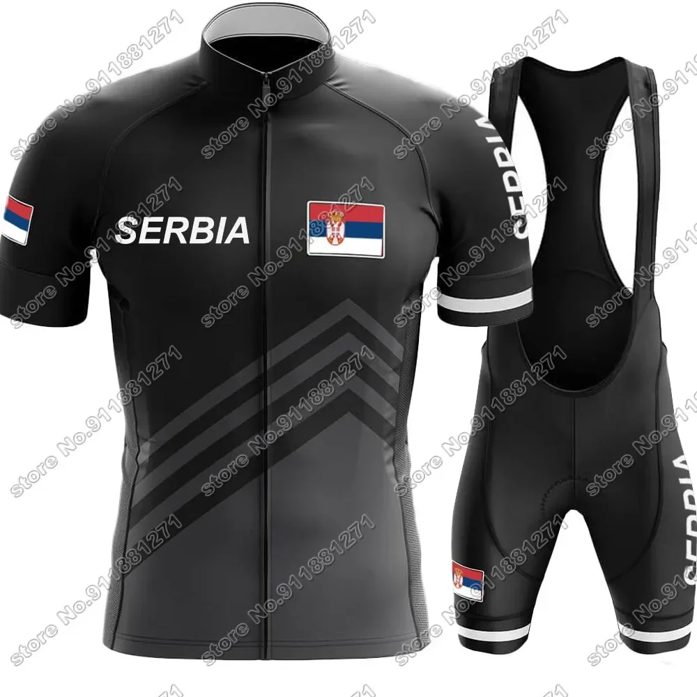 Serbia Cycling Jersey 2024 Set Summer White Ntaional Team Clothing Men Road Bike Shirts Suit Bicycle Bib Shorts MTB Ropa Maillot