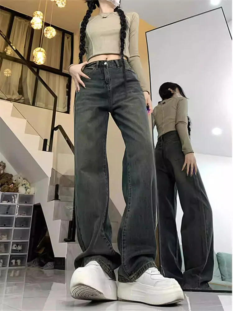 

High Waist Wide Leg Jeans Women's Loose Straight Slimming Trousers Spring 2026 New Style Casual High Waist Jeans