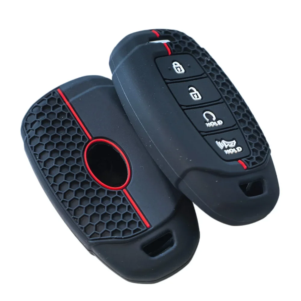 Funda de silicona para llave de coche, 4 botones, para Hyundai LA FESTA Kona 2021 Creta 2 Solaris i30 ix35 Azera ELANTRA GRANDEUR IG