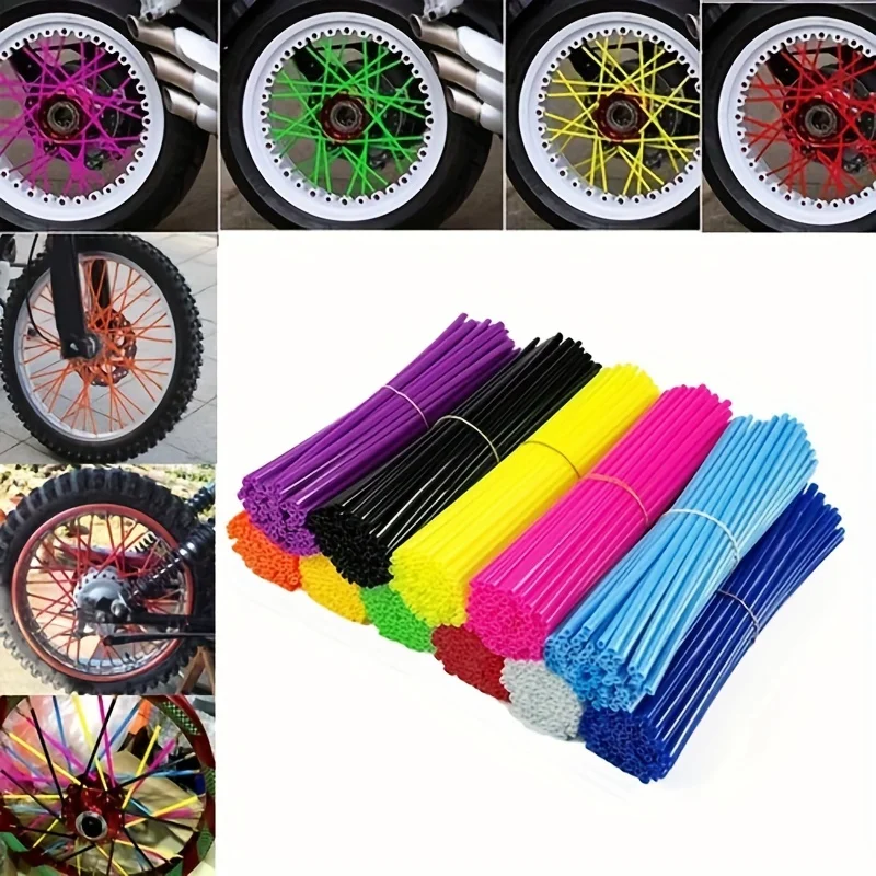 36PCS 17cm Universal Dirt Bike Spoke Covers Motorcycle Wheel Rim Spoke Wrap Kit Skins Protector Cover For Motocross Bicycle Bike