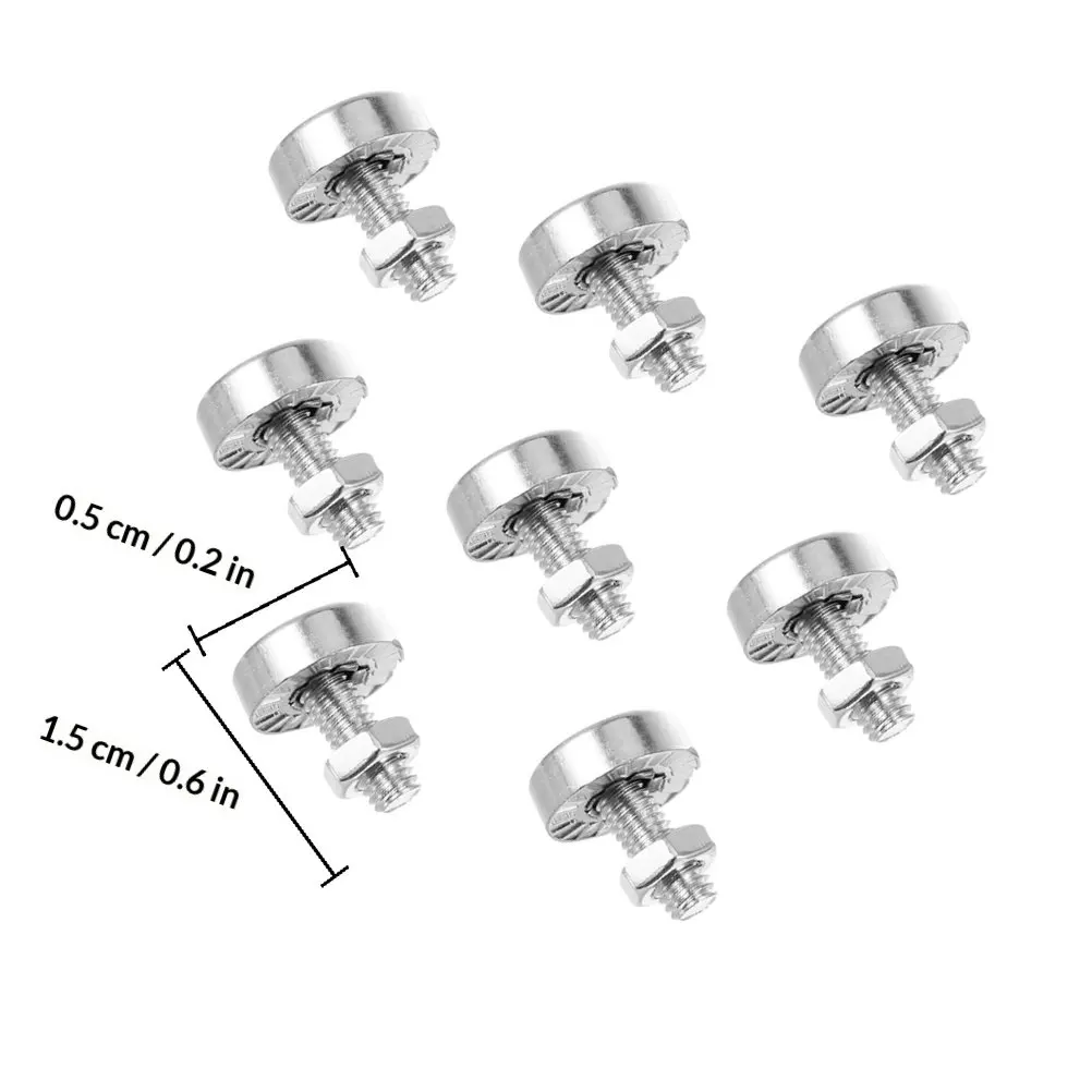6Pairs Zinc Alloy License Plate Bolts Anti Theft Screws with Textured Nuts Easy Install Rounded Edges Rust Proof License Plate