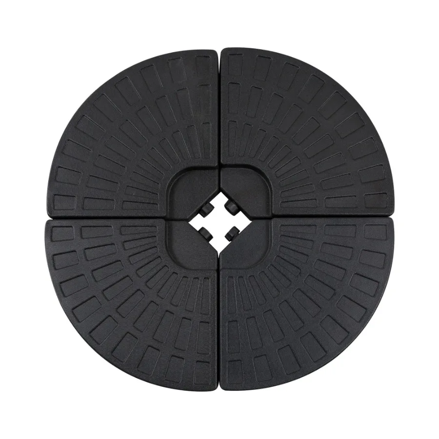 

4 Pieces Round Patio Umbrella Base Cantilever Offset Outdoor Umbrella Weights 52 Liters Capacity Water or 112 lbs Capacity San