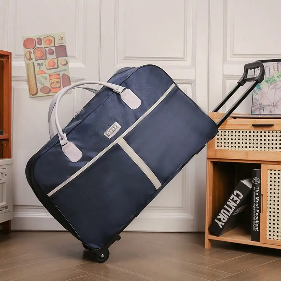 Women's Trolley Bag Large Capacity Lightweight Travel Luggage Pull Handle Carry On Suitcase Foldable Overnight Bag For Students Short Trip Boarding