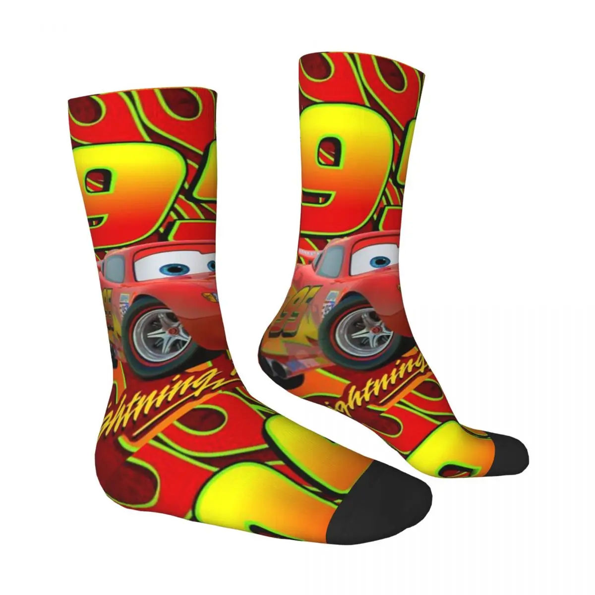 Lightning McQueen Cars 95 To Race Stockings Men\'s Socks Soft Funny Socks Winter Climbing Non Slip Graphic Socks Gift