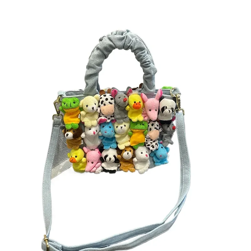 

2021 New Trendy Animal Vegetable Basket Bag Cute Cowboy Doll Cartoon Monster Handheld Bag Crossbody Bag