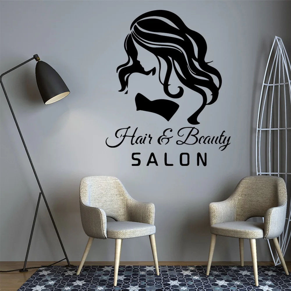 1 pc Beauty salon or barbershop wallpaper Decal Removable Vinyl Mural Poster For Kids Rooms Decoration Vinyl Art Decal