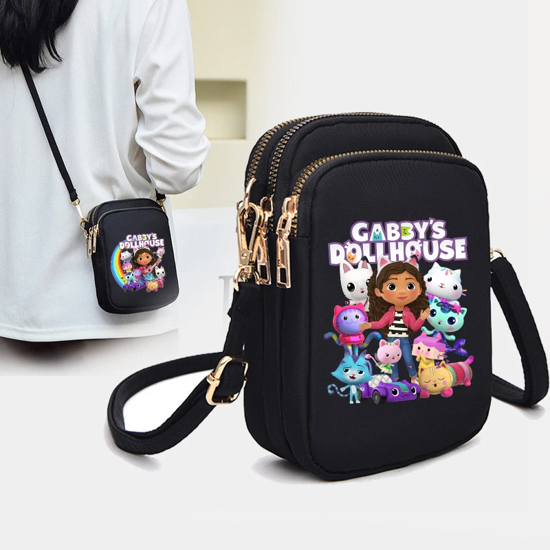 

Gabby Dollhouse Shoulder Bags Girls Kawaii Anime Pattern Crossbody Bag Woman Fashion Large Capacity Handbag Daily Storage Bags