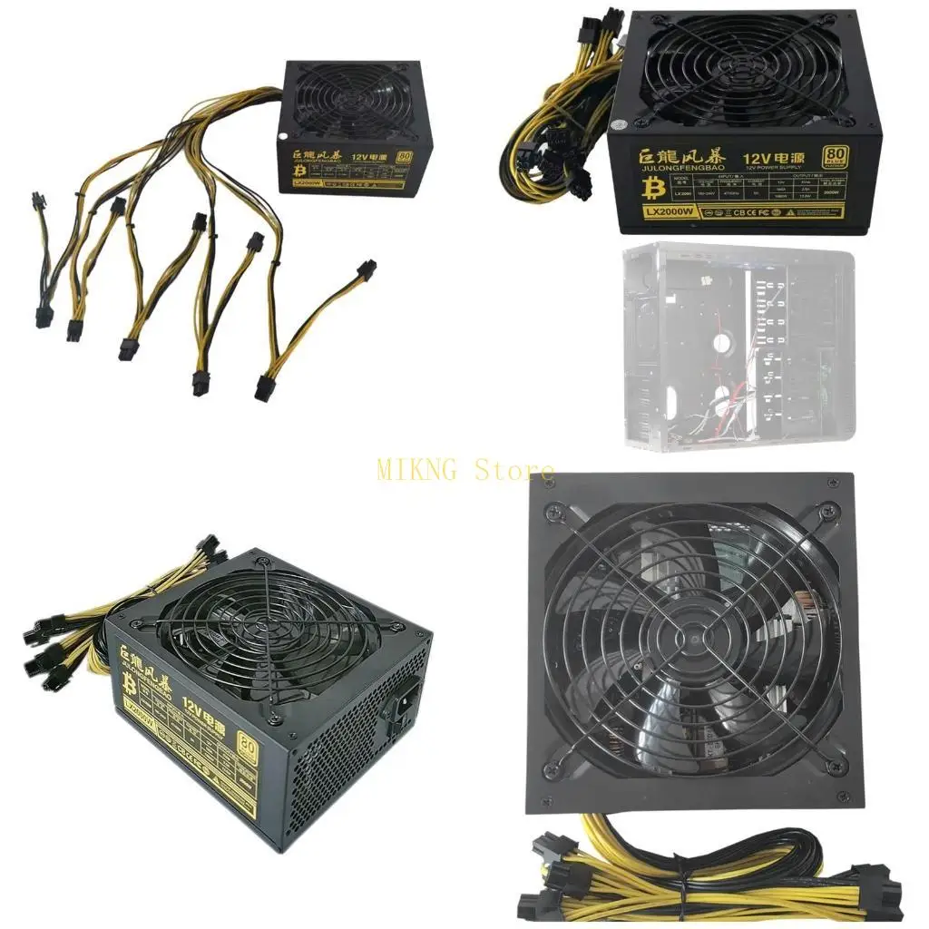 2000W PSUs Video Card Single-output Power Supply Support 10 6Pin for Miners best sale