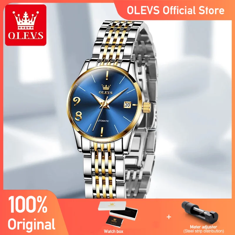 

OLEVS Automatic Watch for Women Waterproof Stainless Steel Mechanical Watches Luxury Dress Self Wind Wristwatch Relogio Feminino