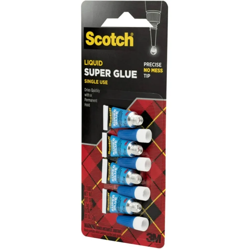Super cola líquida de secagem rápida, tubos de uso único de 4 pacotes para reparos rápidos e ofícios