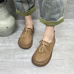 Round Toe Low Heels Shoes Woman 2025 Female Footwear Shallow Mouth Casual Sneaker Modis Loafers With Fur New Dress Grandma Summe