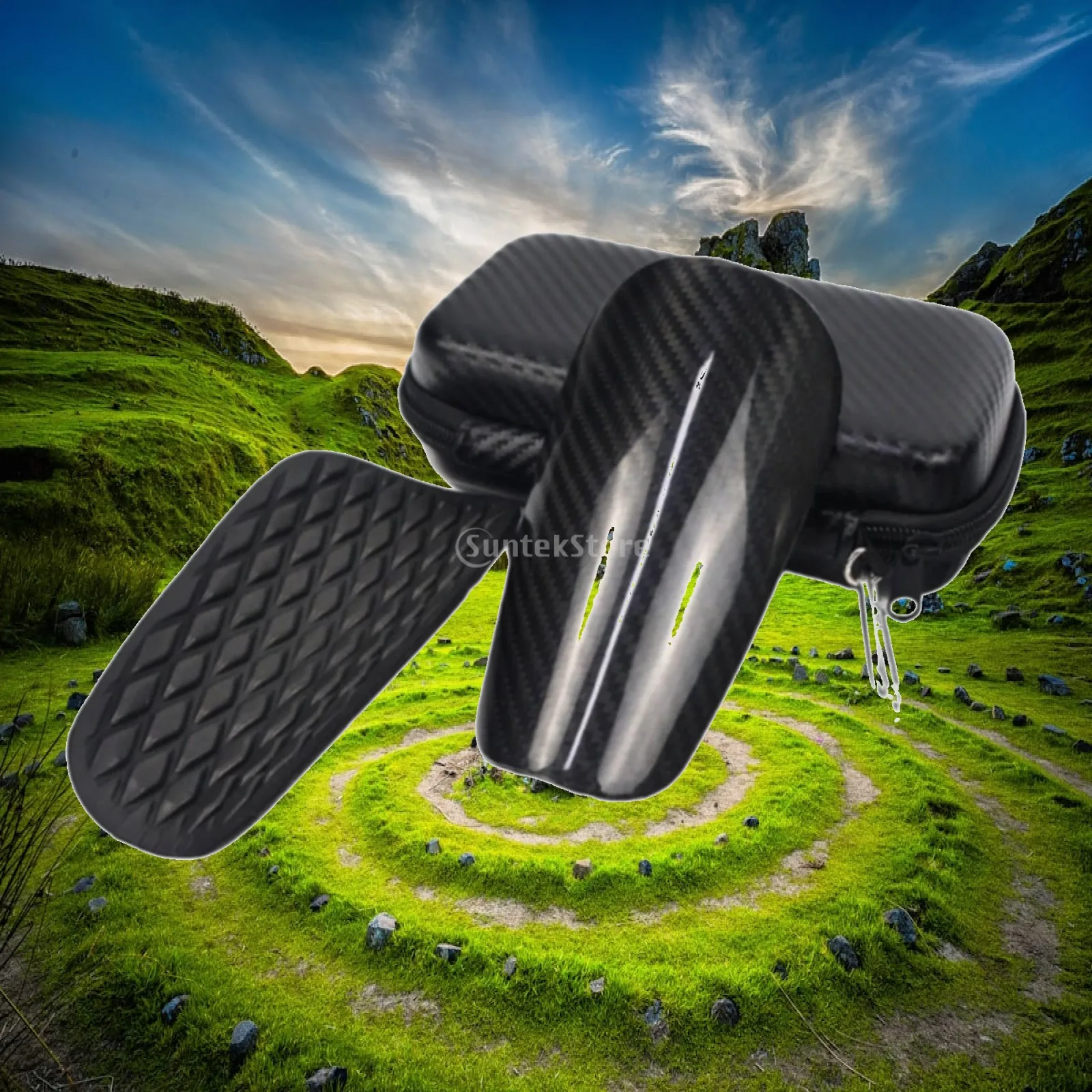 Lightweight Carbon Fiber Shin Guards Soccer Shinguard Mini Size Football Leg Protection Gear for Adult Players