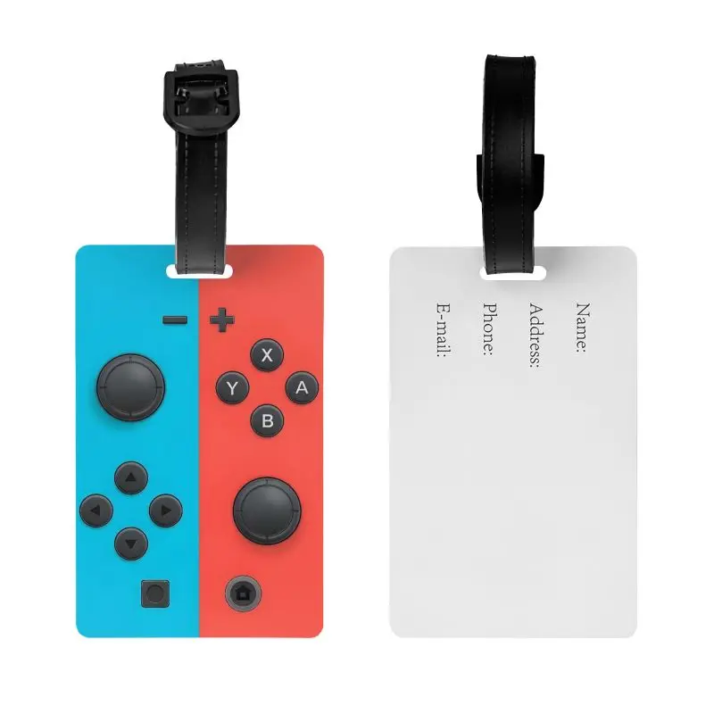 Games Console Luggage Tags for Suitcase Portable Baggage Boarding Tag with Name Card Privacy Cover ID Label for Travel Bag