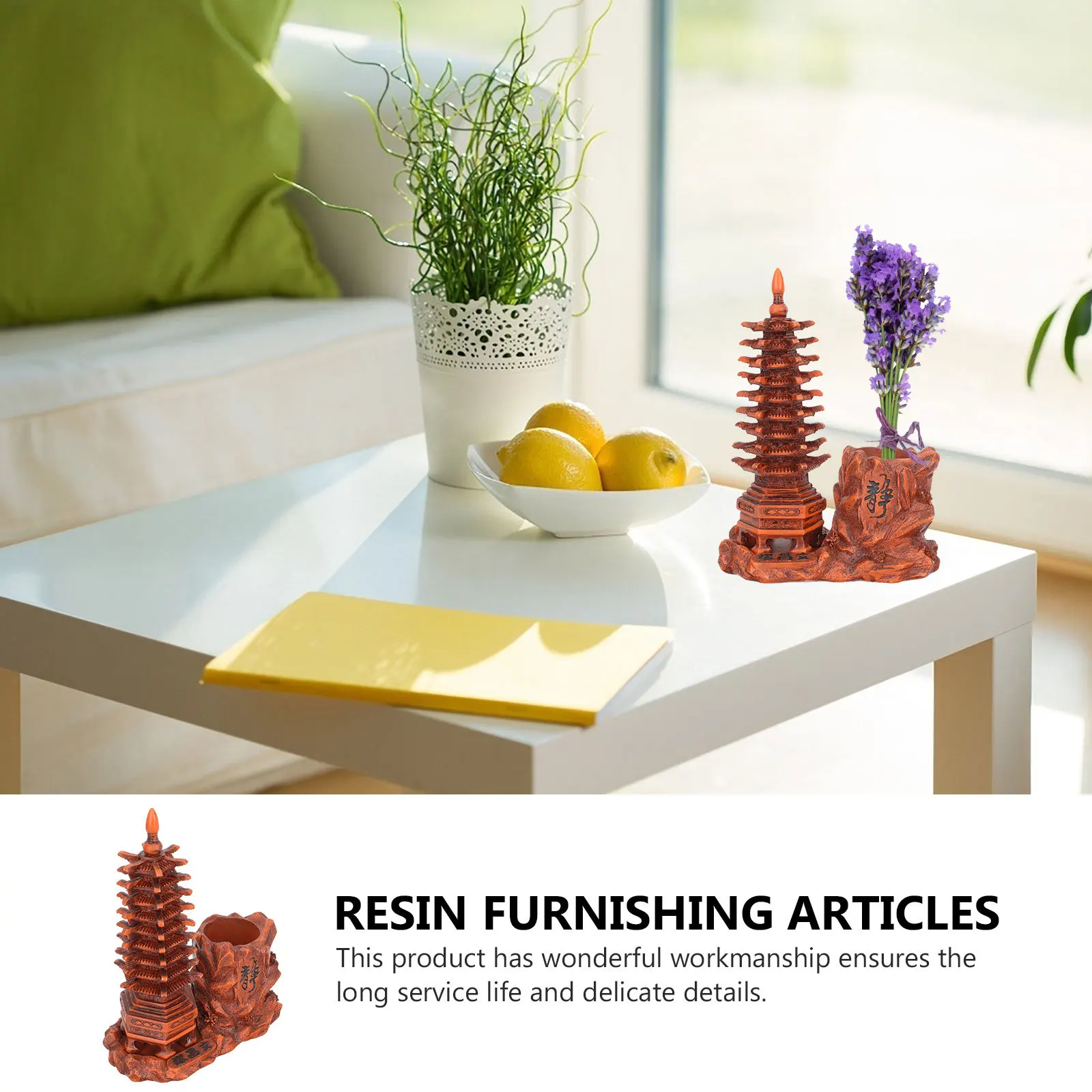 

1Set Imitated Wood Vase Decorative Vase Resin Craft Ornament Tabletop Pen Box Add Cozy Touch to Your Life Decorative Pen Holder