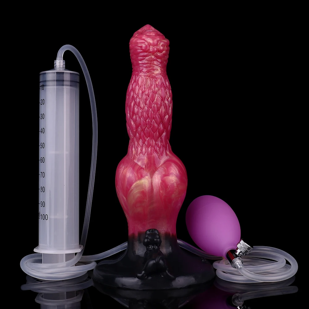 YOCY Animal Dog Dildo Inflatable Anal Plug With Big Knot Squirting Penis Anus Prostate Massager Sex Toys For Female Masturbator