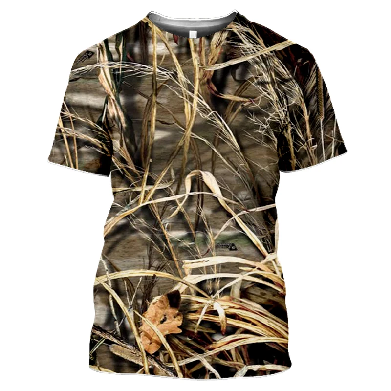 2022 New Outdoor Hunting Camouflage T-shirt Men 3d Print Summer Cool Military Tops Sport Camo Camp Gym Tees