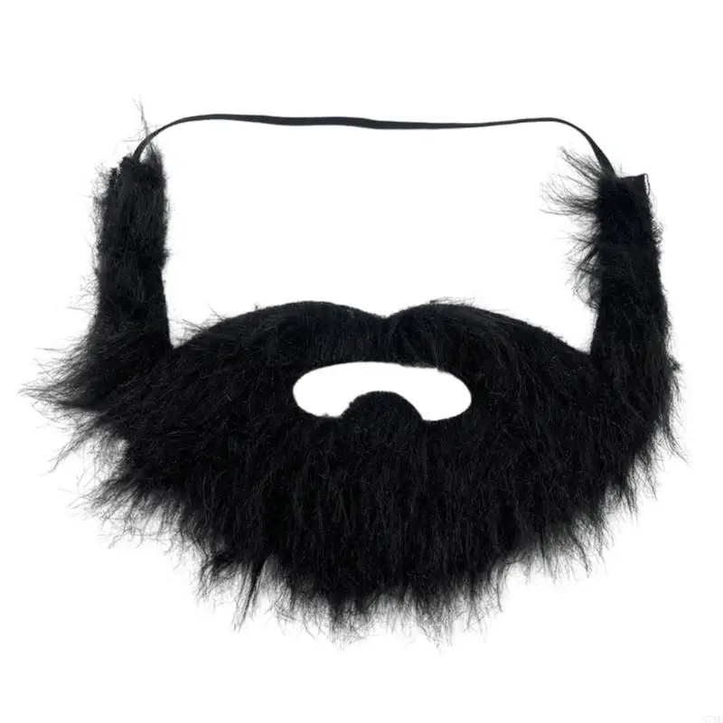 N7yf Funny Black Beard Costume Halloween Beard Party Cosplate Costume, Black Beard Moustache For Women Men Halloween Dress Up