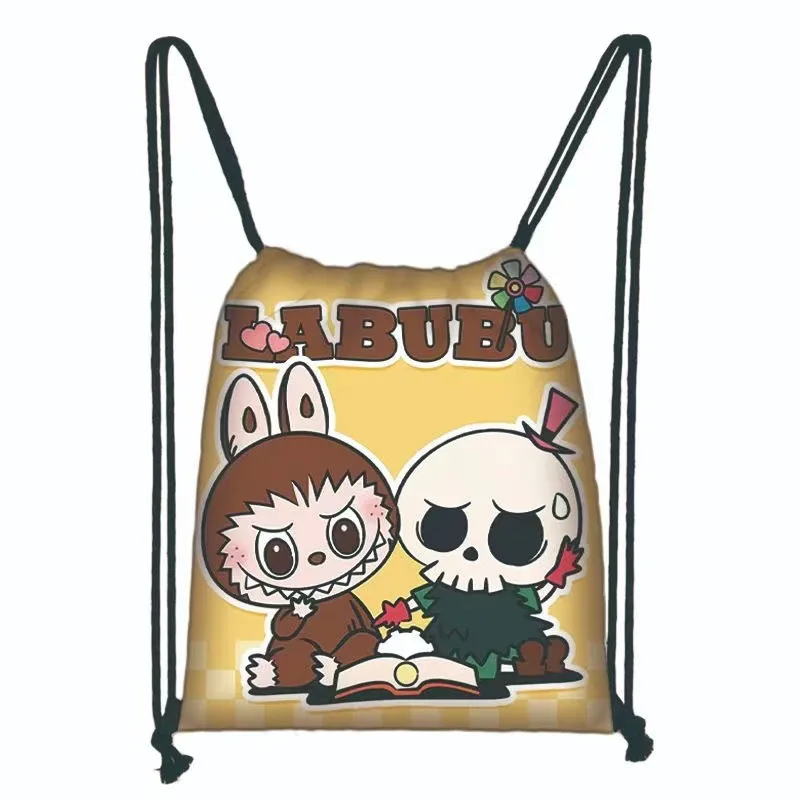 Creative High-value Full-print Drawstring Pocket Large-capacity Storage Bag Polyester Student Drawstring School Bag