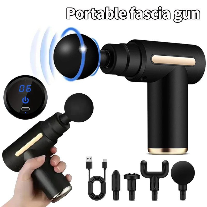

Новый портативный массажный пистолет для фасции, мини-массажный пистолет для глубоких тканей, легкий, с регулируемой скоростью, оборудование для массажа всего тела