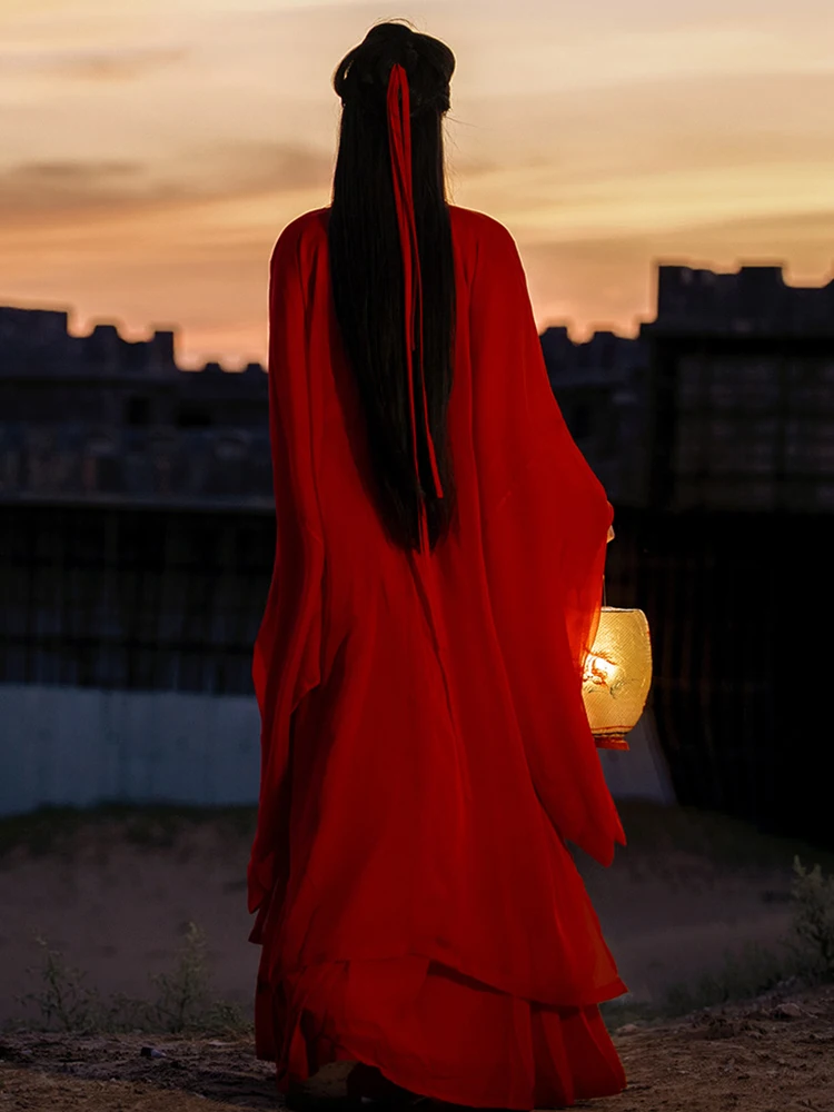 Red Hanfu Dress Traditional Chinese Clothing Fairy Costume Ancient Tang Suit Princess Halloween Carnival Cosplay Party Outfit