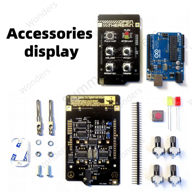 Theremin Musical Kit Ready to Go Personalized Customization Theremin Electronic Instrument with Arduino UNO Antenna Usb Cable