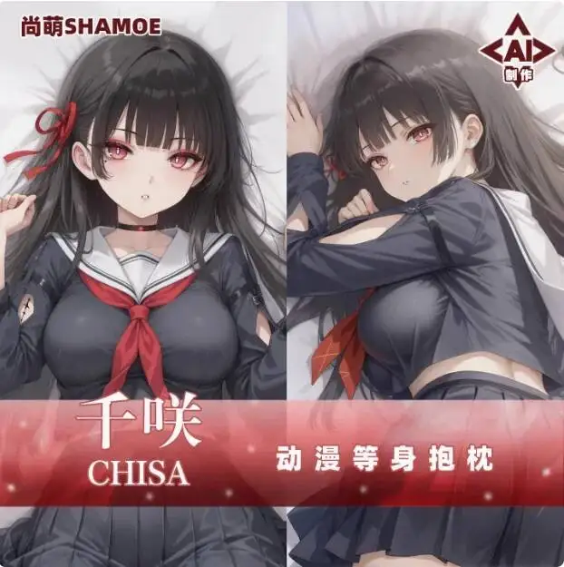 

HOT Game Otaku Cushion Cover Anime Pillow Case Wuthering Cosplay Waves Dakimakura CHISA Sexy 2WAY Hugging Body