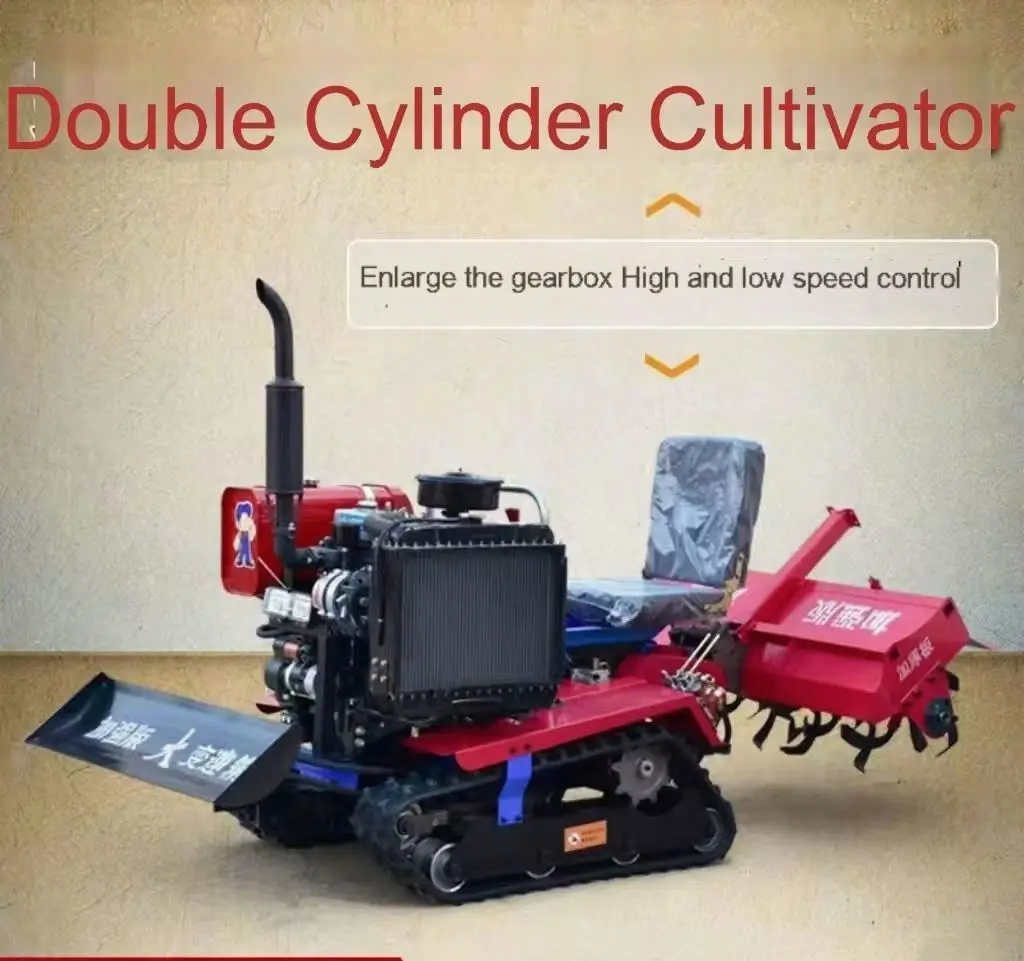 Hot Sale 25Hp35hp Diesel Agricultural Orchard Multi-Functional Rotary Riding Crawler Cultivator Micro Tiller