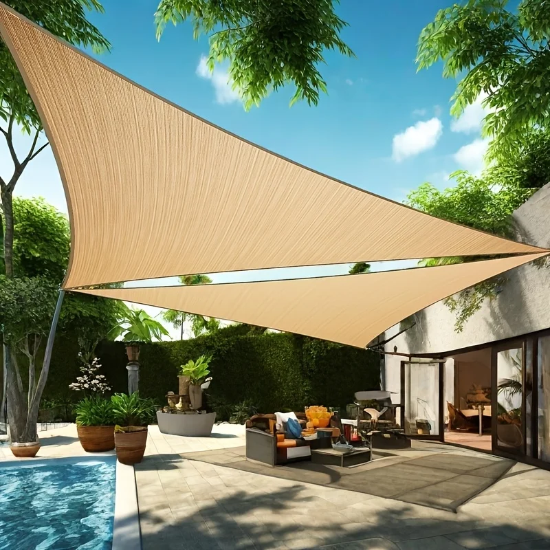 16' X 16' X 22.6' Sun Shade Sail Right Triangle Outdoor Canopy Cover UV Block for Backyard Porch Pergola Deck Garden
