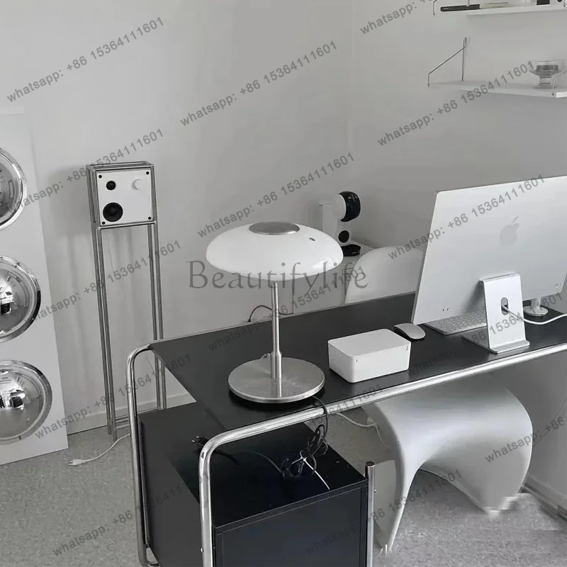 *Computer Desk Home Study Desk Studio Stainless Steel Table