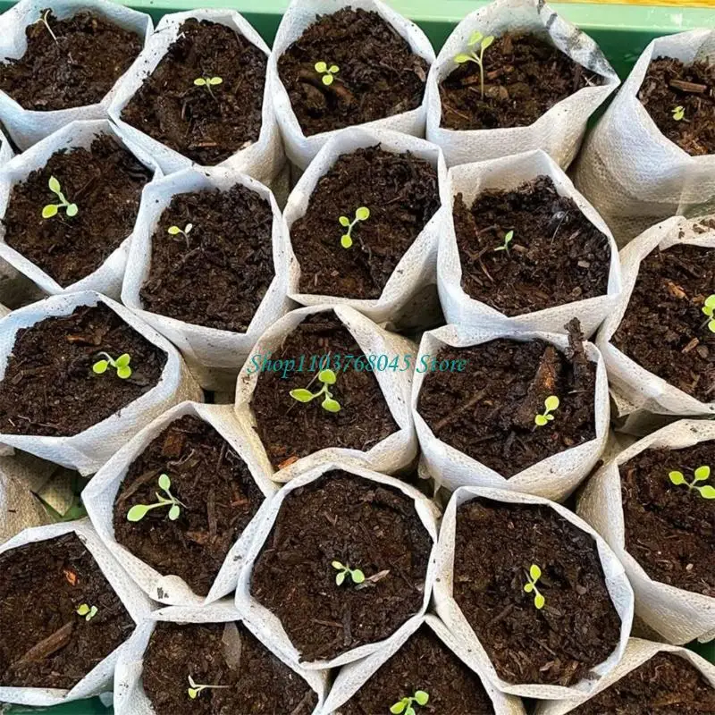 R53F Biodegradables Nursery Bag Germination  Bags Garden Planting Growing Planter Pots Indoor Fabric Grow Bags 100pcs