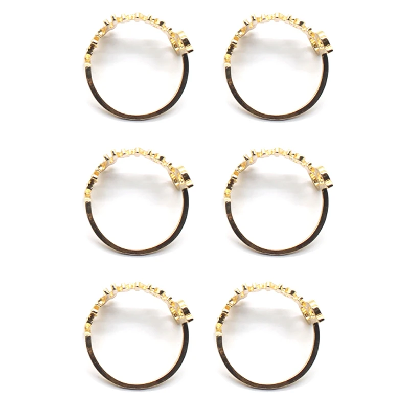 خواتم معدنية للحروف الأبجدية ، ديكور الطاولة ، حامل منديل ، منشفة زفاف ، عشاء ، 6 صوفي