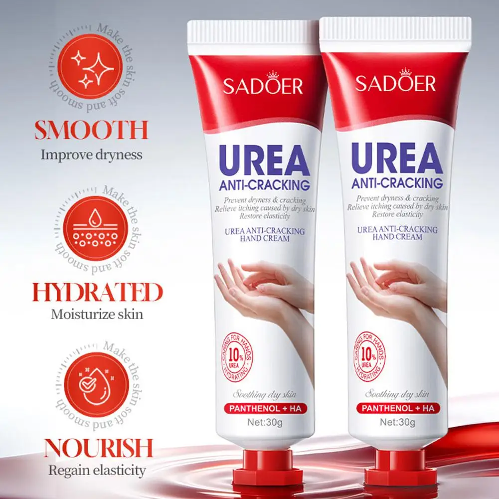 SADOER 10% Urea Anti-Cracking Hand Cream Panthenol HA Deep Moisturizing Improve Dryness Repair Cracked Hands Skincare 30g 2/4/6p
