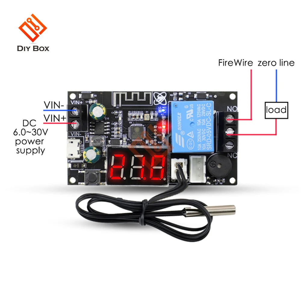 WIFI Remote Thermostat High Precision Temperature Controller Module Cooling and Heating APP Temperature Collection XY-WFT1 WFTX