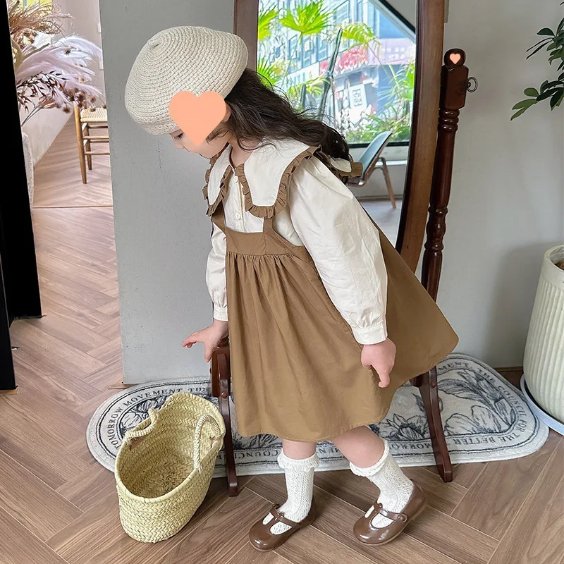 

Baby Girl Clothes Suit Spring Female Foreign Style 2024 Baby Set Girls Spring and Autumn Early Spring New Suspenders Skirt