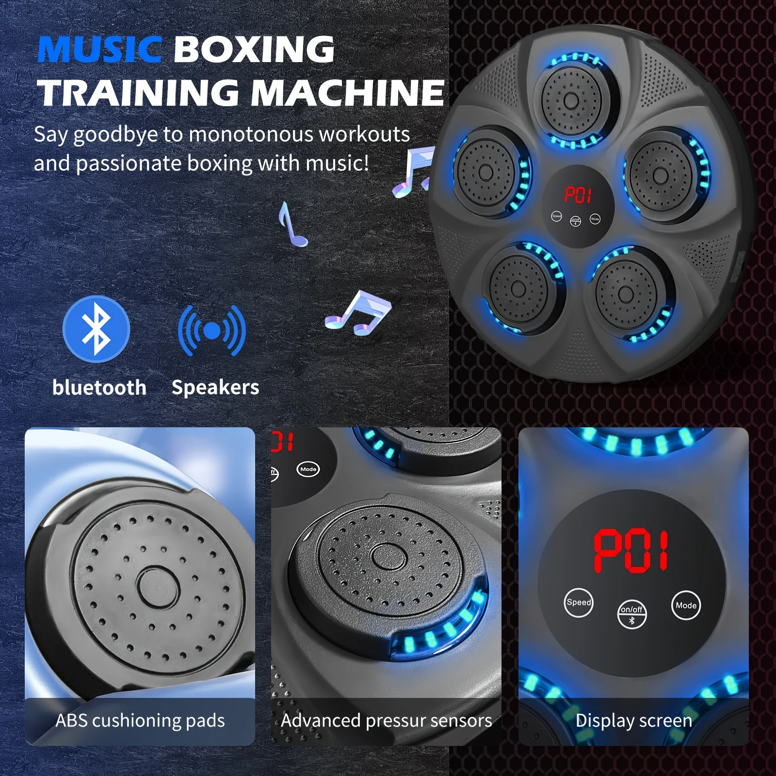 DUELTIGER Music Boxing Machine Smart Bluetooth Wall Mounted Music Boxing Focus Agility Trainer Gym Home Electronic Boxing Target